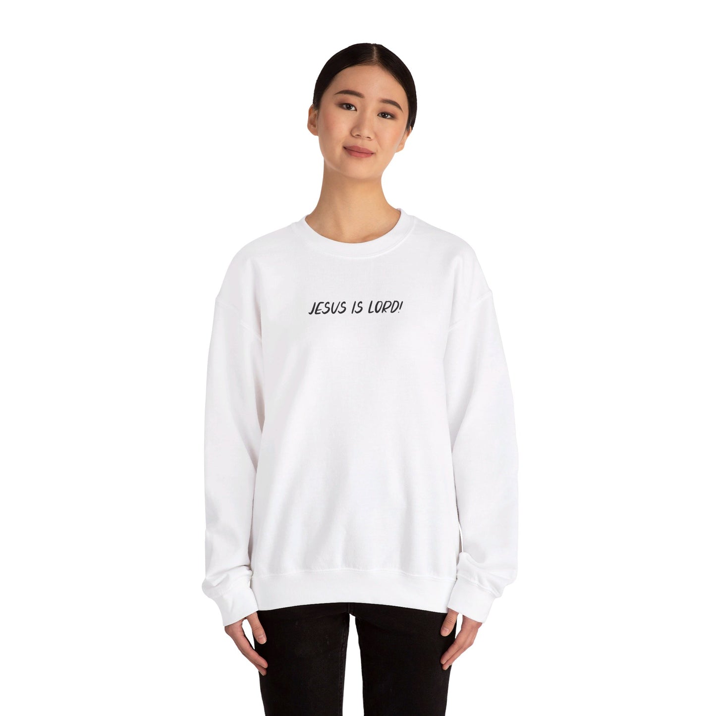 JESUS IS LORD- SMALL BLACK LETTERS Unisex Heavy Blend™ Crewneck Sweatshirt