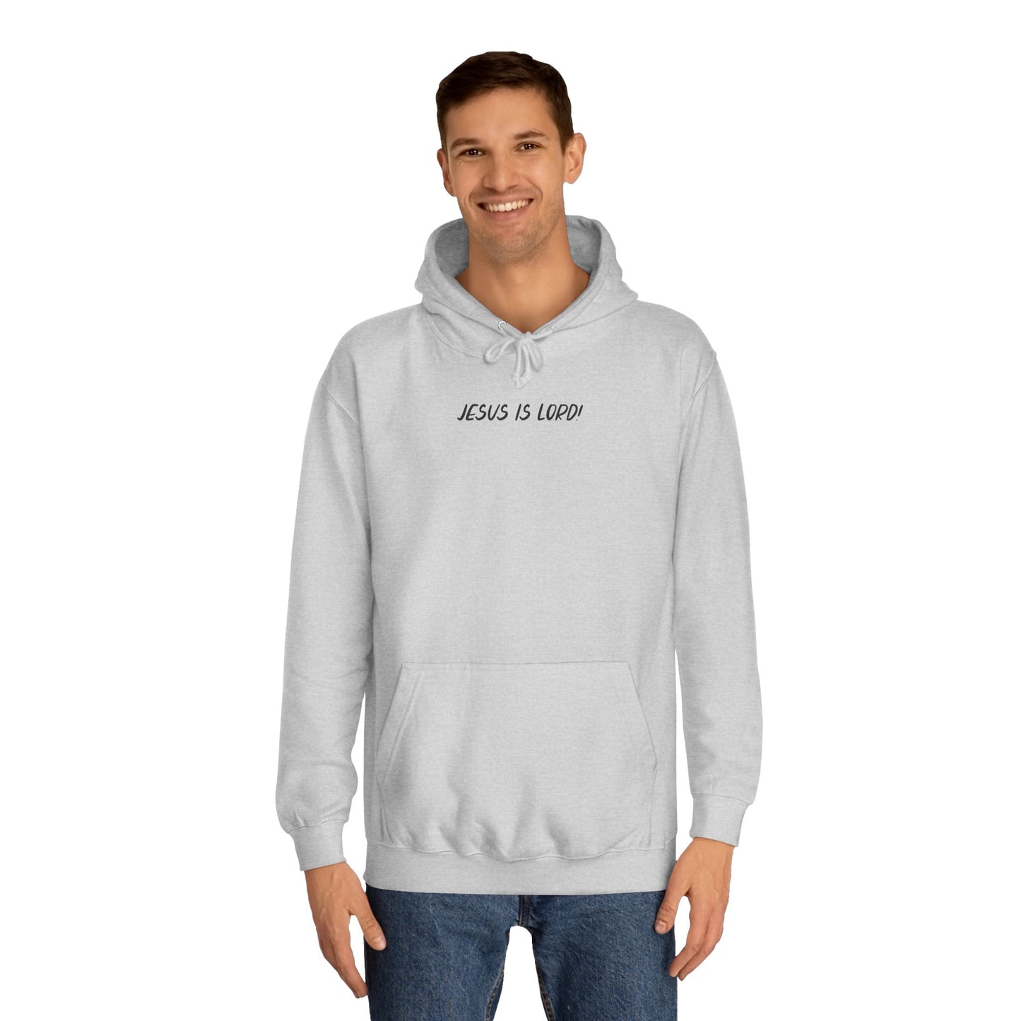 JESUS IS LORD- SMALL BLACK LETTERS Unisex College Hoodie