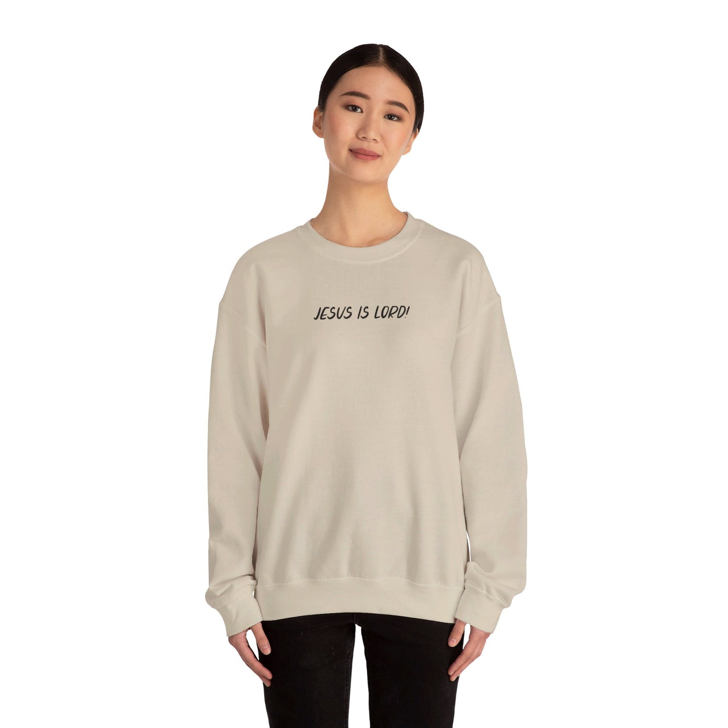 JESUS IS LORD- SMALL BLACK LETTERS Unisex Heavy Blend™ Crewneck Sweatshirt